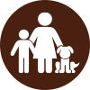 icône de famille avec chien